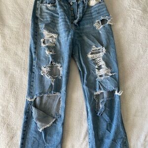 Hollister Light Blue Distressed Boyfriend Jeans